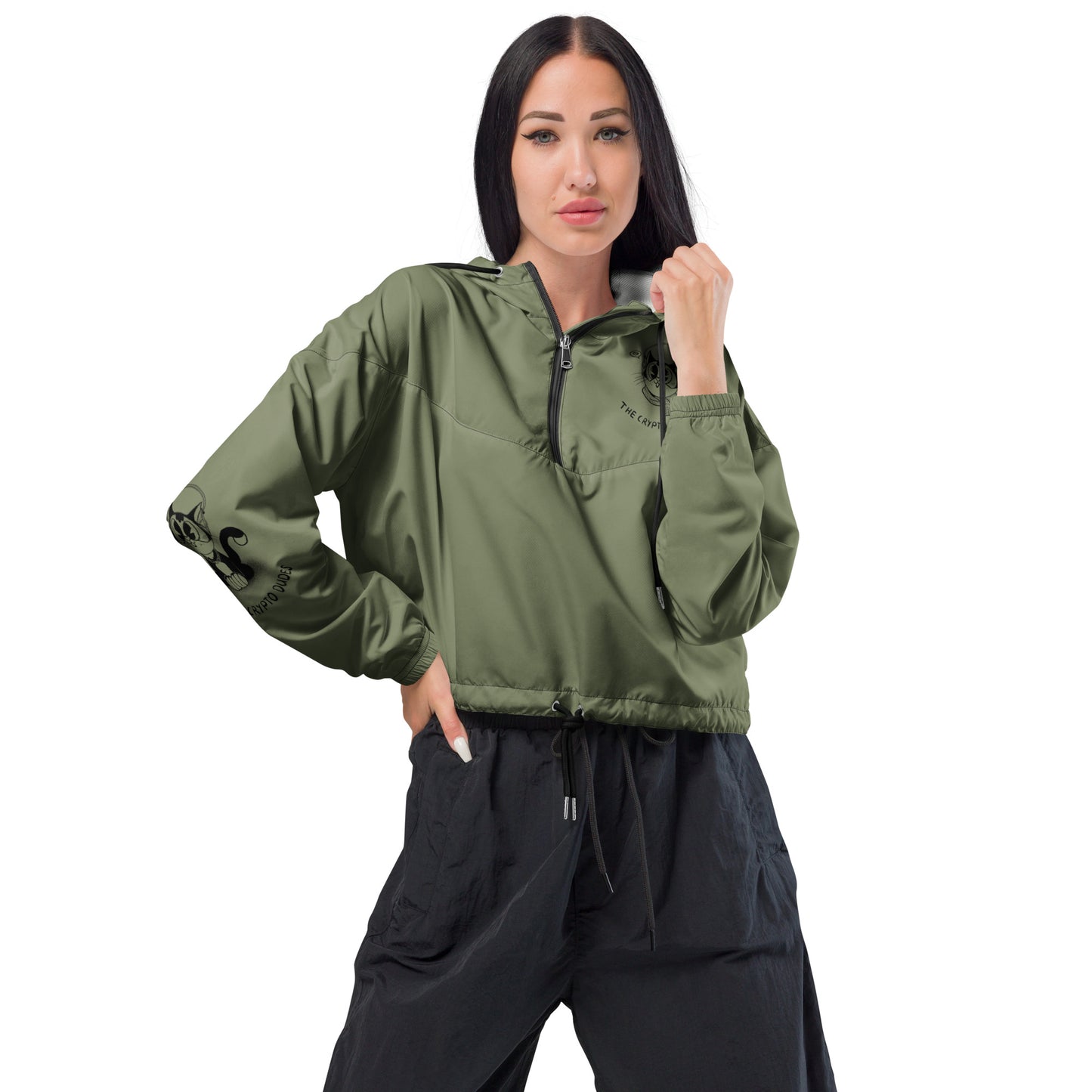 Crypto Ethereum Cat Bauchfreier Damen-Windbreaker