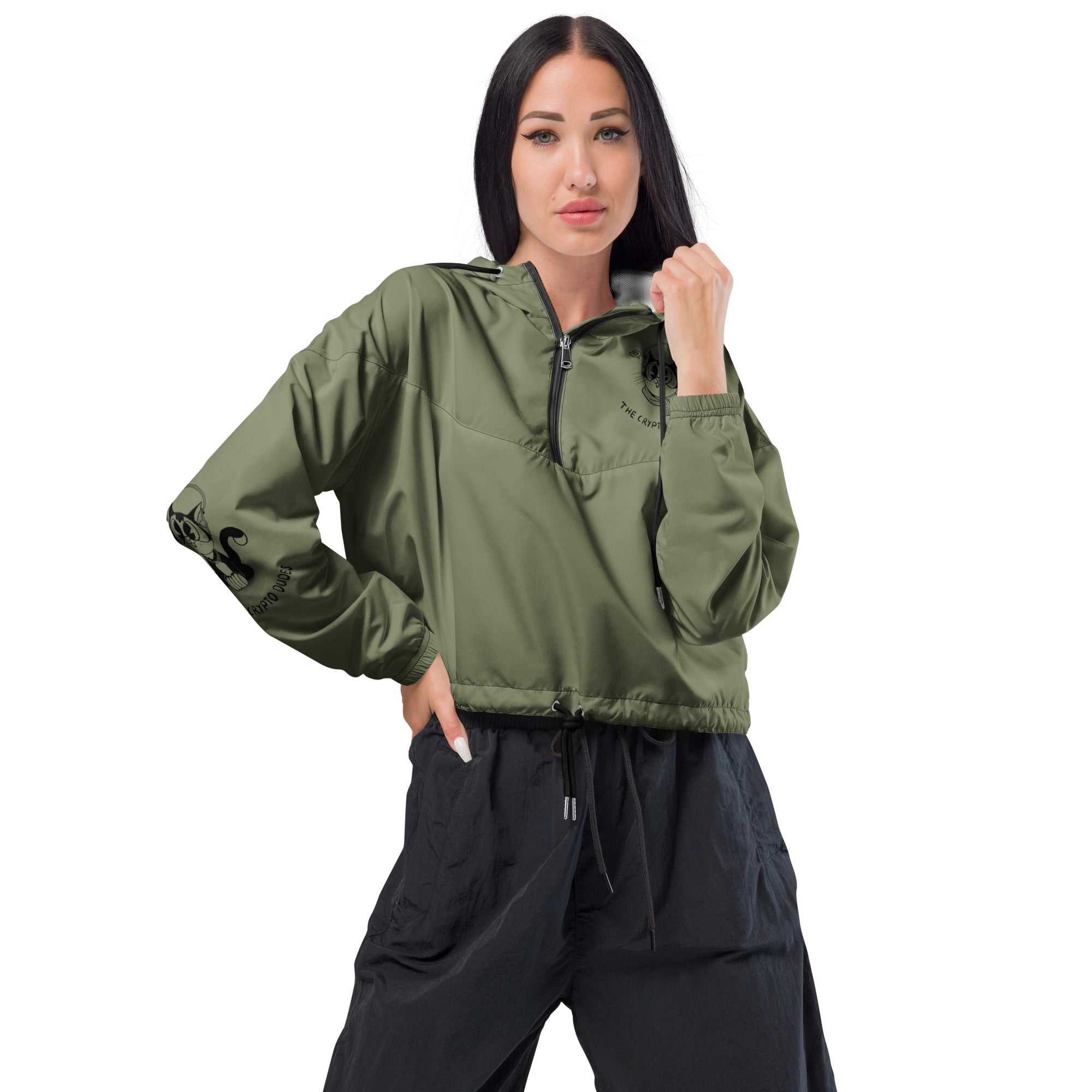 Crypto Ethereum Cat Bauchfreier Damen-Windbreaker