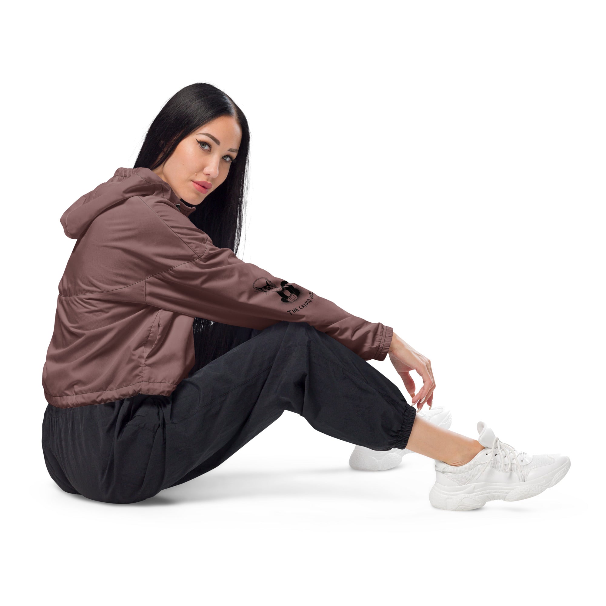 Crypto Ethereum Cat Bauchfreier Damen-Windbreaker für Damen