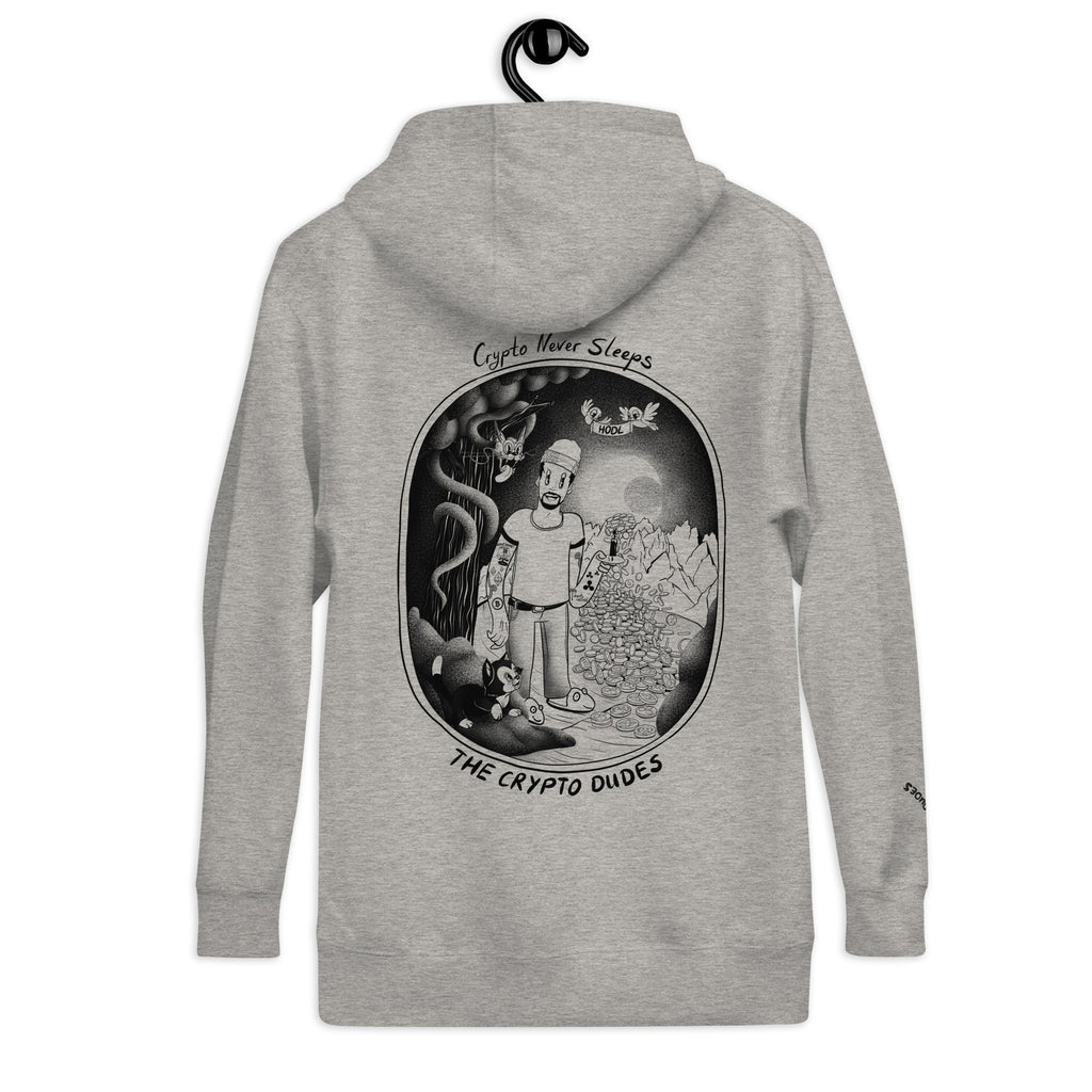 Crypto Never Sleeps Unisex-Kapuzenpullover