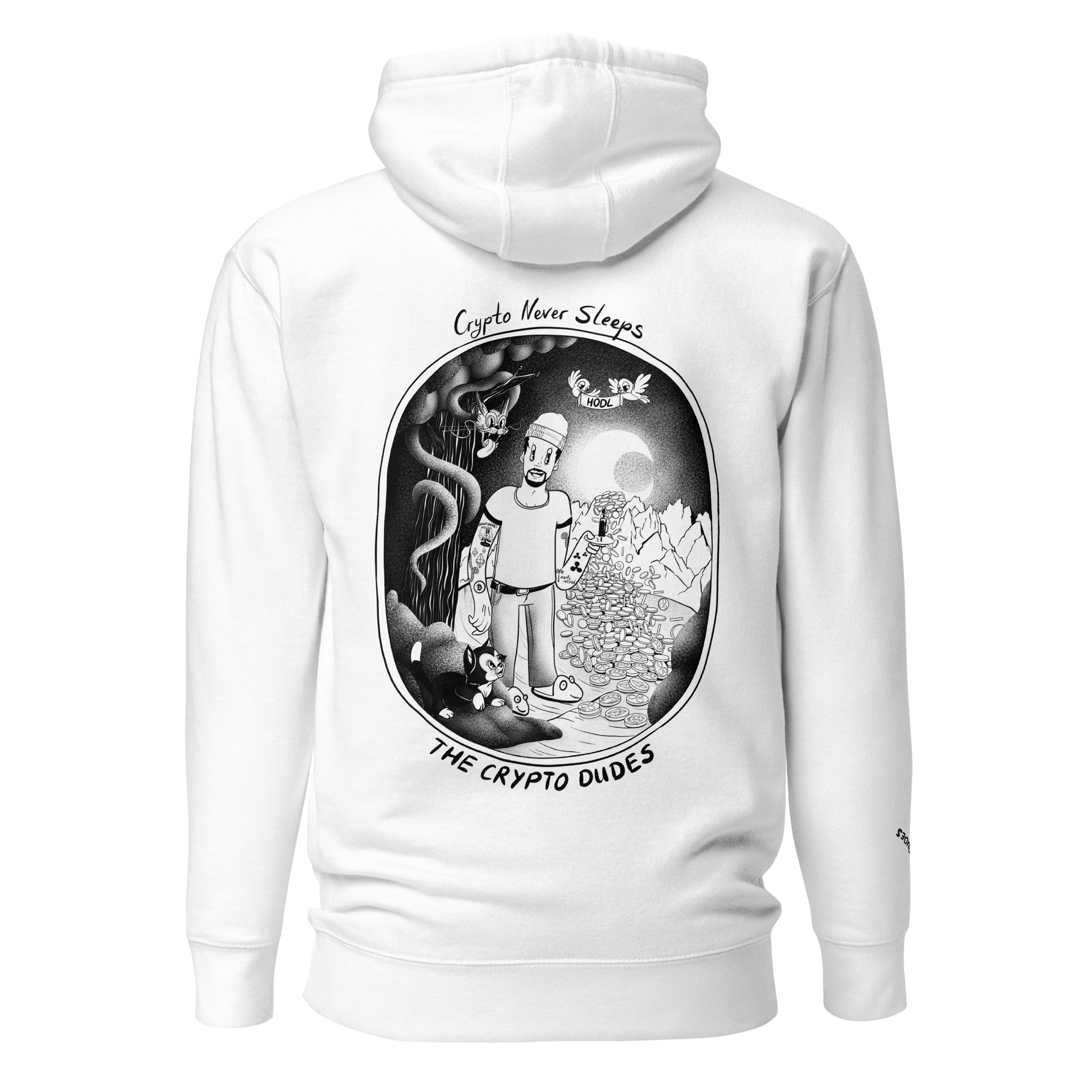 Crypto Never Sleeps Unisex-Kapuzenpullover