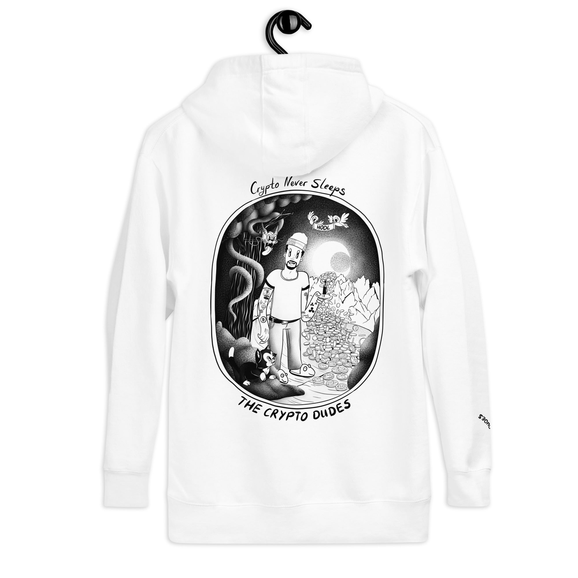 Crypto Never Sleeps Unisex-Kapuzenpullover