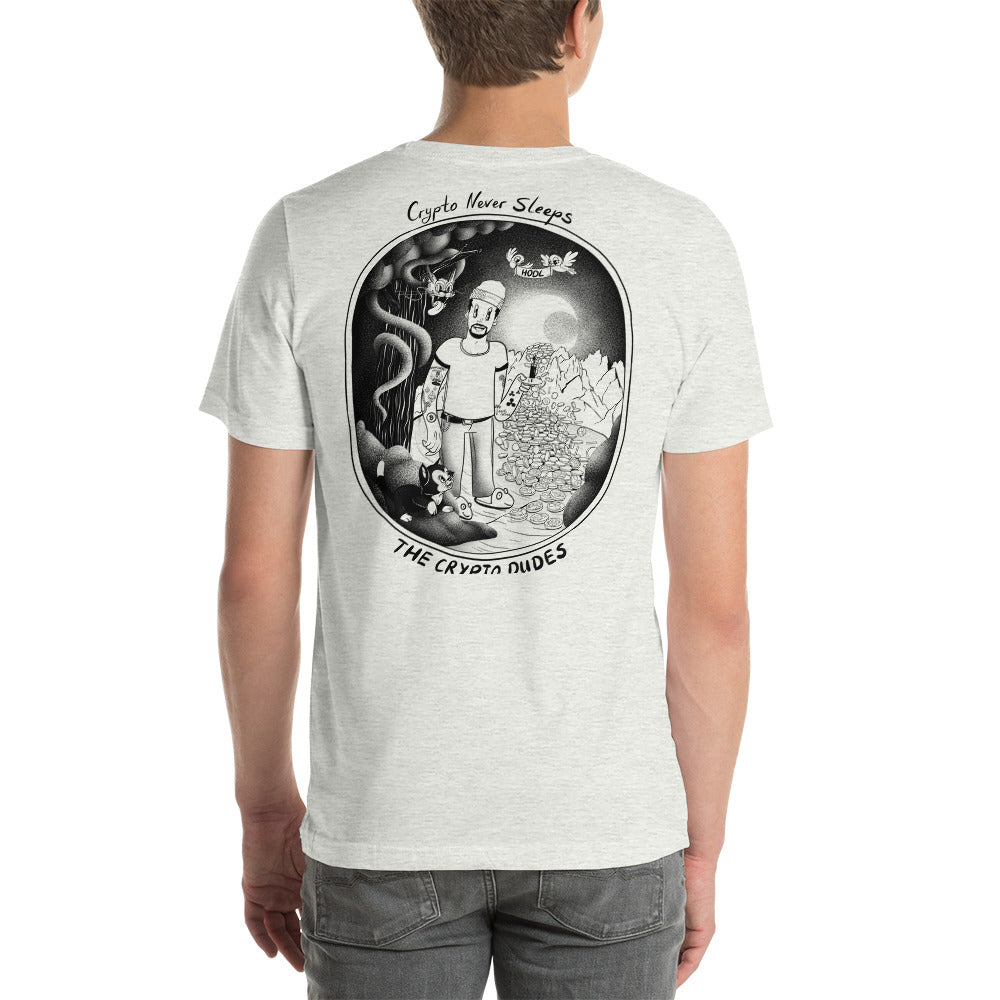 Crypto Never Sleeps Unisex-T-Shirt
